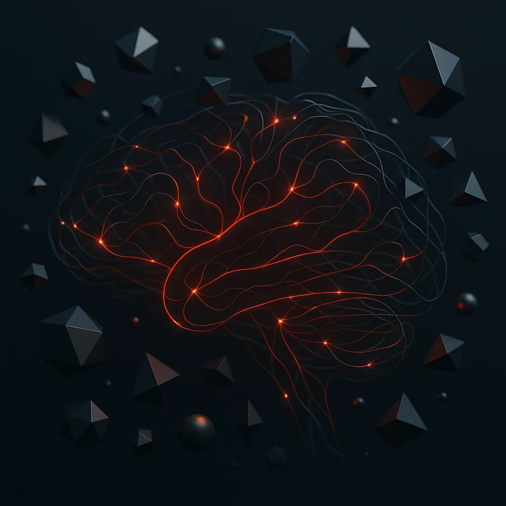 Abstract 3D artificial intelligence visualization